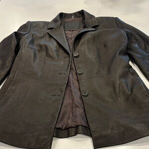 Avanti Dark Brown Leather Trench Coat